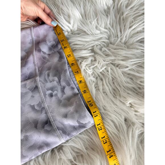 Athleta Girl High Rise Printed Chit Chat Leggings Workout Gray Lavender ‎ L/12 - Picture 9 of 10